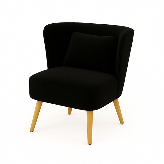 Fotoliu catifea NEAGRA model INA