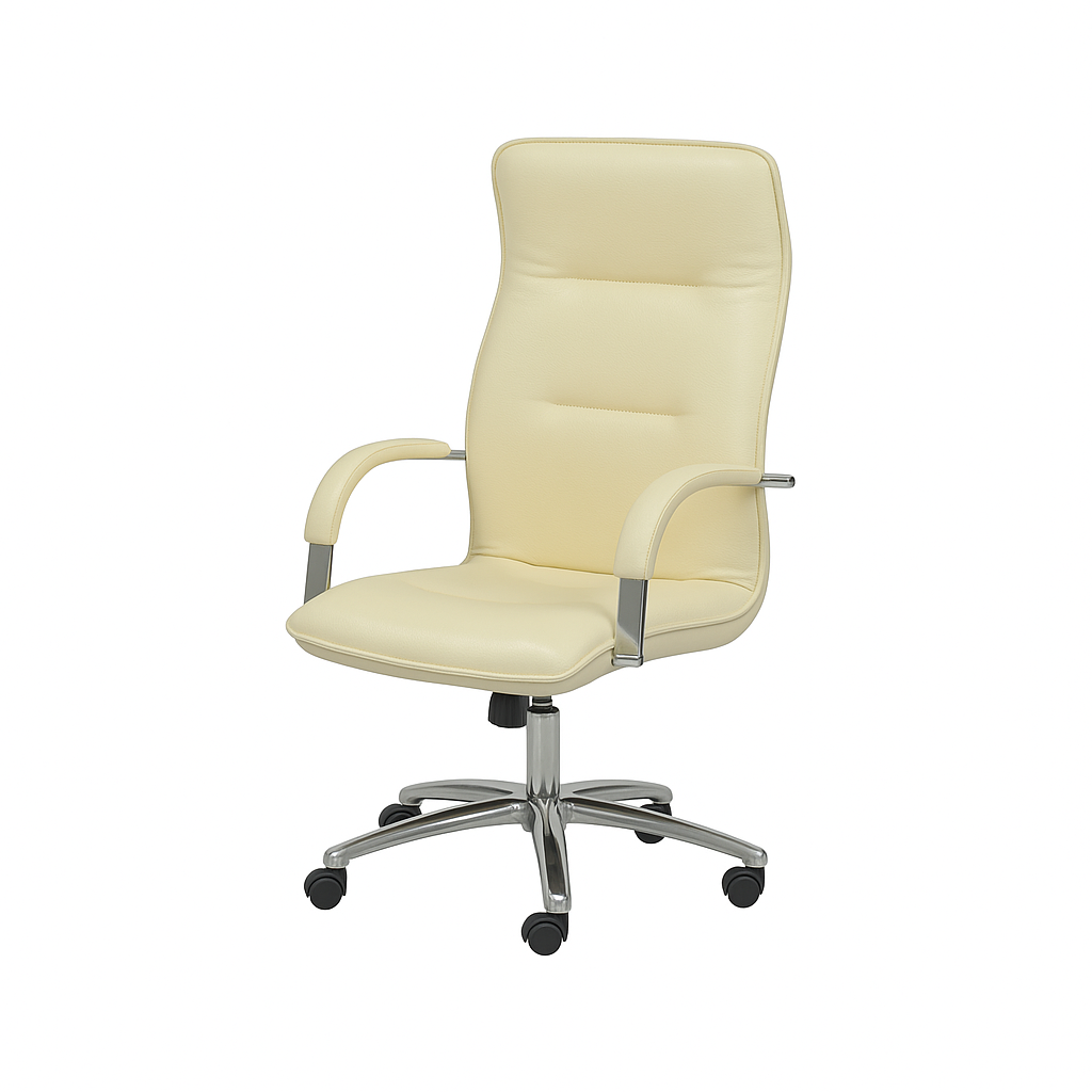 Scaun birou piele BEJ | model OMEGA P