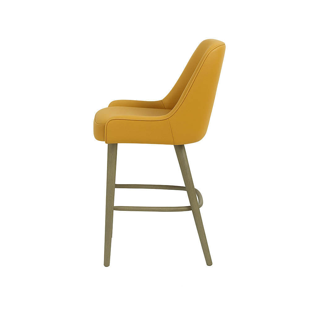 Scaun bar piele naturala BEJ | model GINA