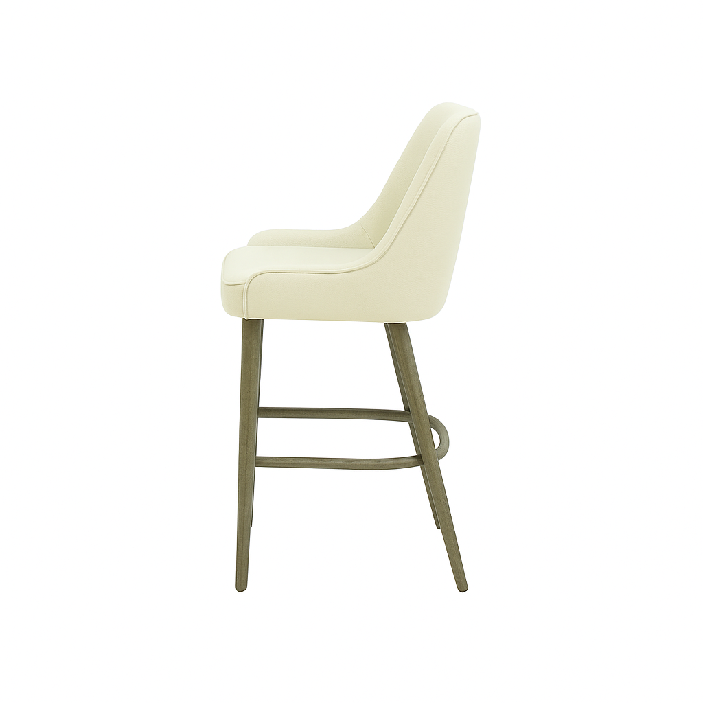 Scaun bar piele naturala BEJ | model GINA