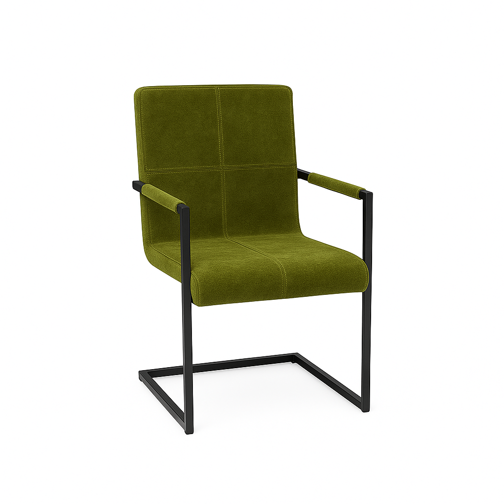 Scaun catifea VERDE | model INDU QUADRANT