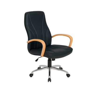 Scaun de birou piele NEAGRA | model BETA P