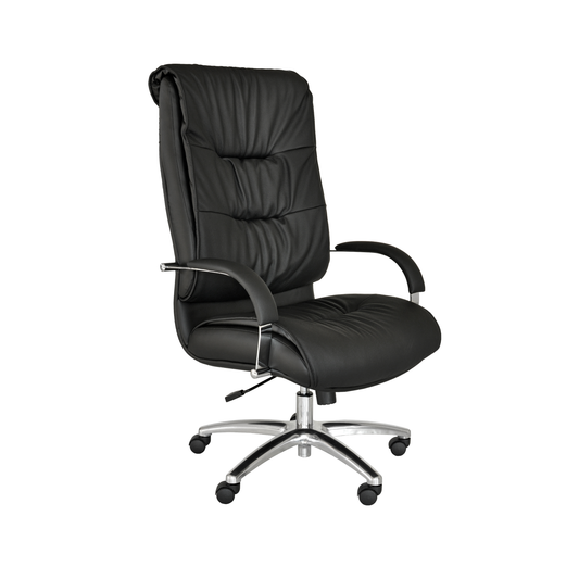 Scaun birou piele NEAGRA | model BIG STAR P